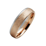 Rose & White Gold Chamfered Edge Ring - Doyle Design Dublin