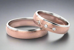 Rose & White Gold Diamond Set Ring - Doyle Design Dublin
