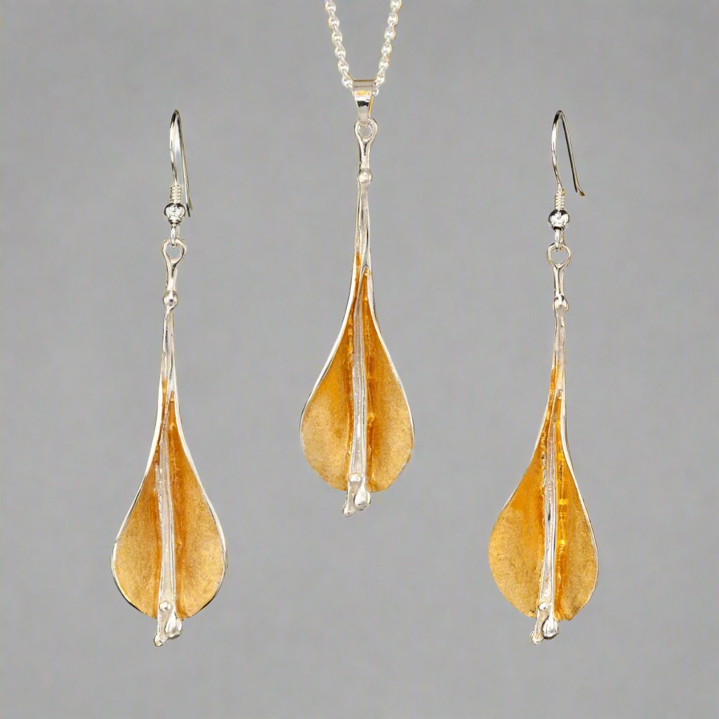Lilly Pendant Sterling silver & 22ct Gold Vermeil - Doyle Design Dublin