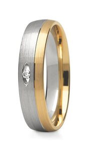 Aperture Ring - Two tone with a Diamond Window - Doyle Design Dublin