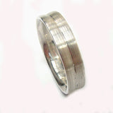 White Gold Concave Ring with Satin Finish (5mm) - Doyle Design Dublin