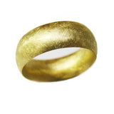 Gold Wedding Ring Court Shape with Random Scratch Finish - Doyle Design Dublin