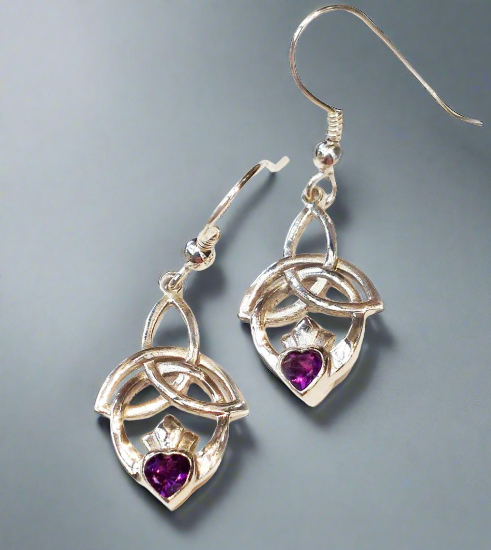 Trinity Knot Claddagh Earrings - Doyle Design Dublin