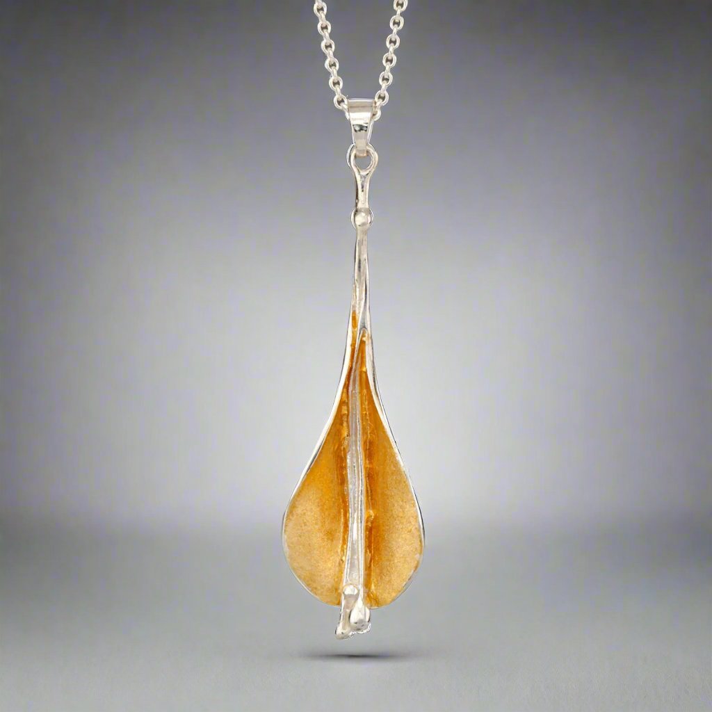 Lilly Pendant Sterling silver & 22ct Gold Vermeil - Doyle Design Dublin