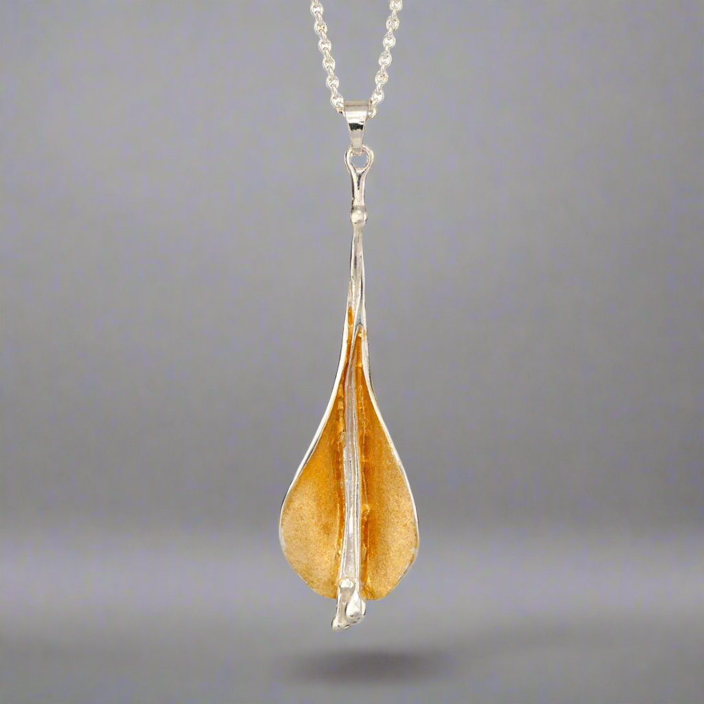 Lilly Pendant Sterling silver & 22ct Gold Vermeil - Doyle Design Dublin