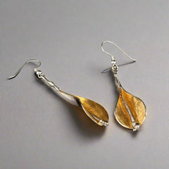 Silver & 22ct Gold Vermeil Lilly Earrings - Doyle Design Dublin