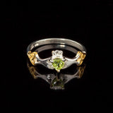 Claddagh Ring with Trinity Knot & Gemstone - Doyle Design Dublin