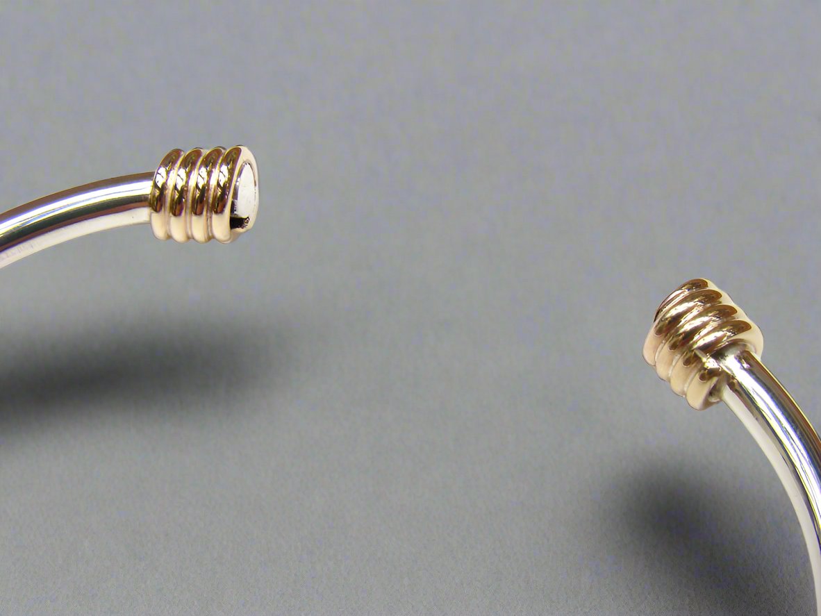 Torc Bracelet with Gold Wrap Ends - Doyle Design Dublin