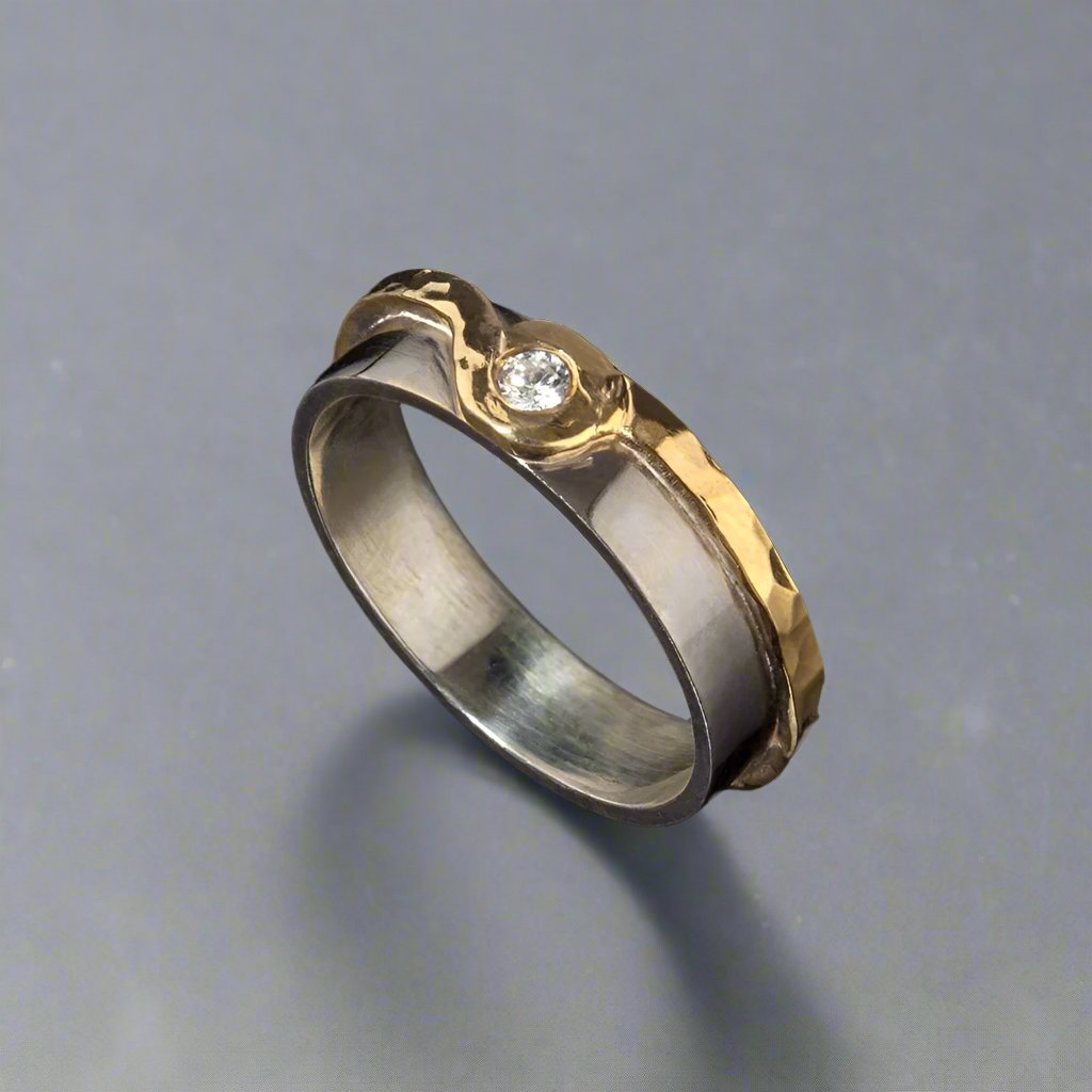 Two Tone Orbed Wedding Ring - Doyle Design Dublin