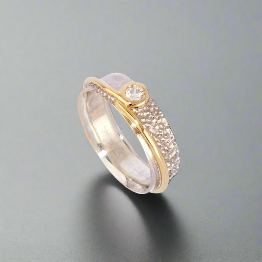 Two Tone Diamond Wedding/Engament Ring - Doyle Design Dublin