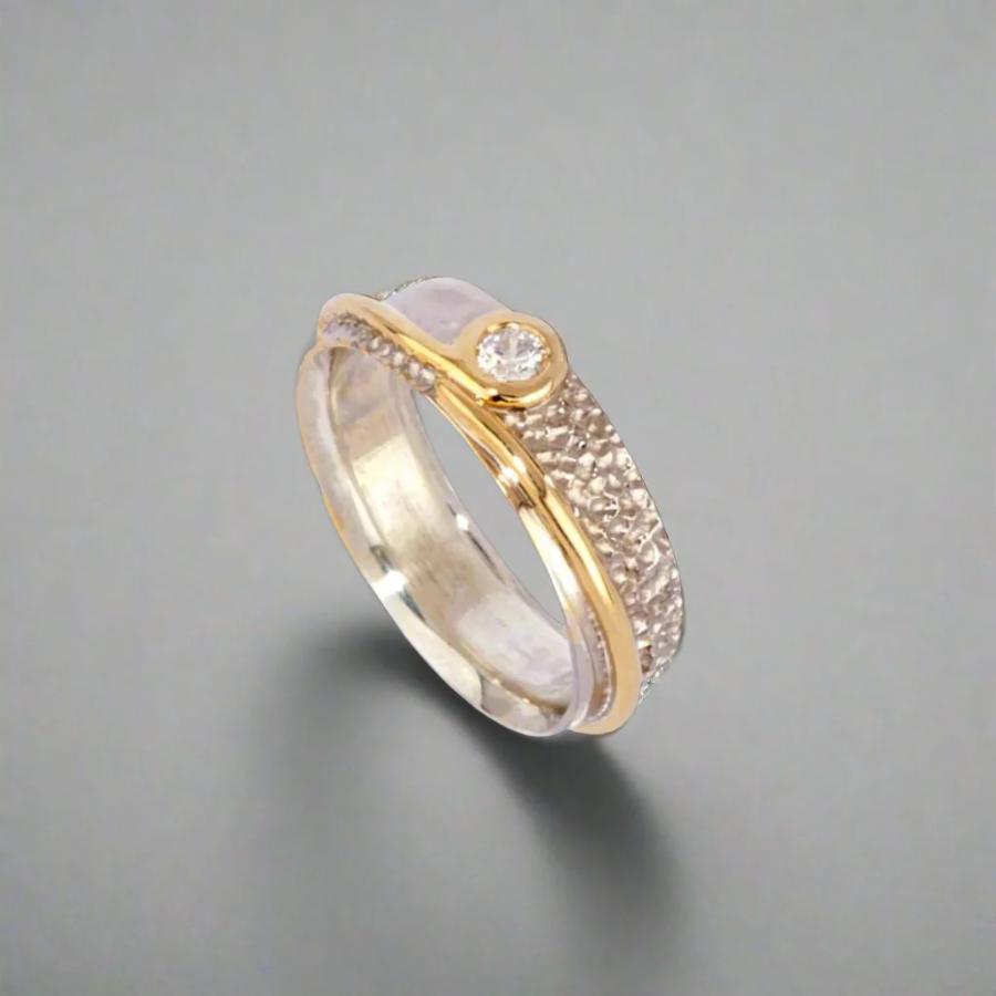 Two Tone Diamond Wedding/Engament Ring - Doyle Design Dublin