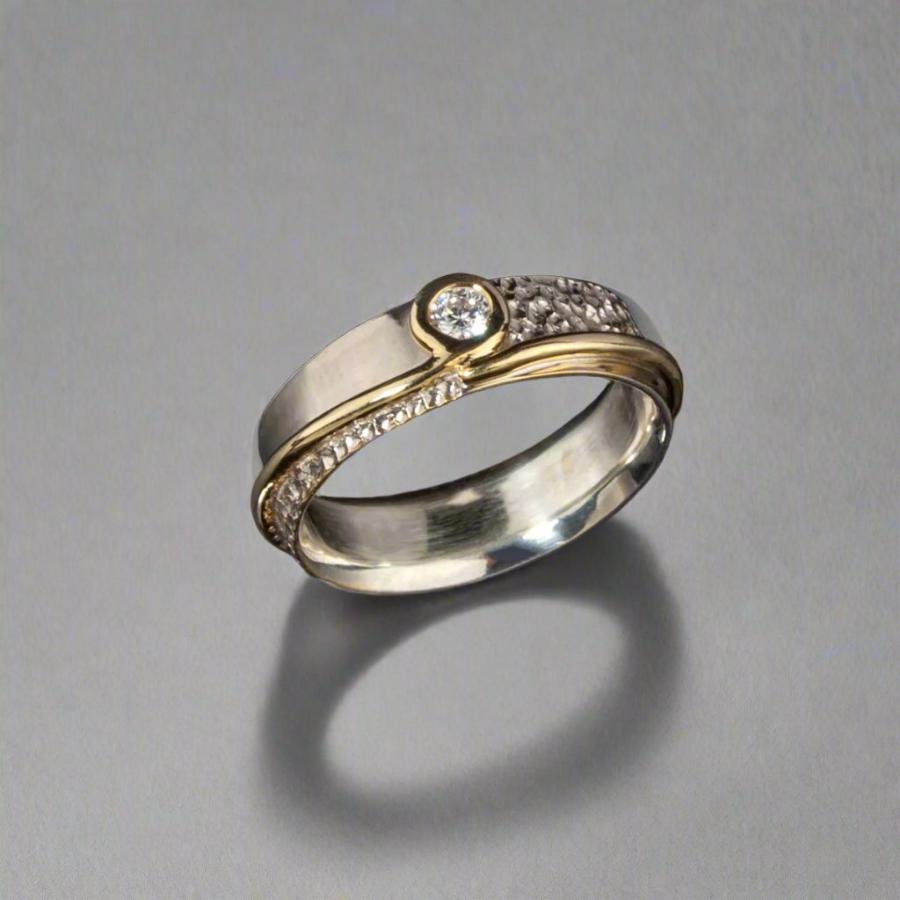 Two Tone Diamond Wedding/Engament Ring - Doyle Design Dublin