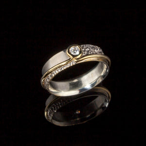 Two Tone Diamond Wedding/Engament Ring - Doyle Design Dublin
