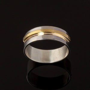 Two Tone Elevate Wedding Ring - Doyle Design Dublin