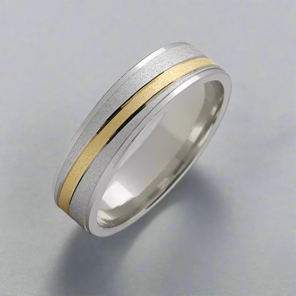 Eliptical 2 Tone Wedding Ring - Doyle Design Dublin