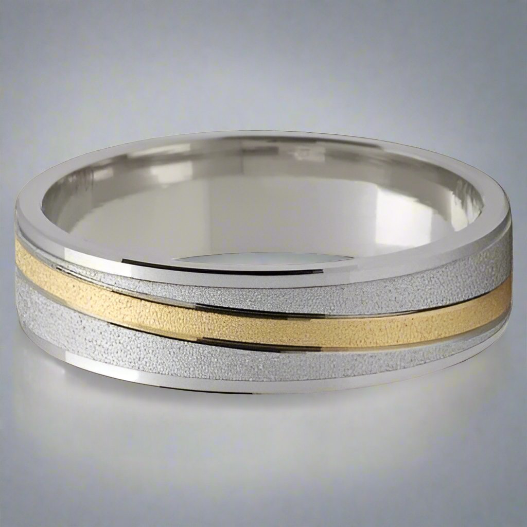 Eliptical 2 Tone Wedding Ring - Doyle Design Dublin