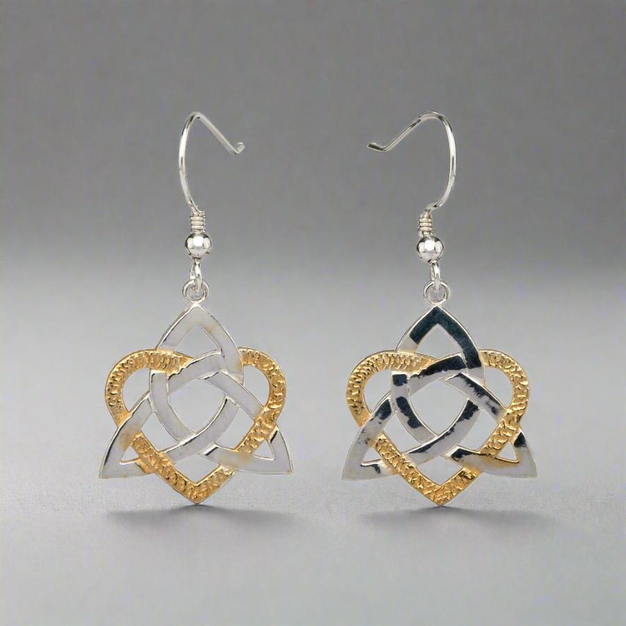 Heart of Celt Earrings - Silver & 22ct Vermeil - Doyle Design Dublin