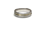 Two Tone offset Gold Groove Ring 6mm - Doyle Design Dublin