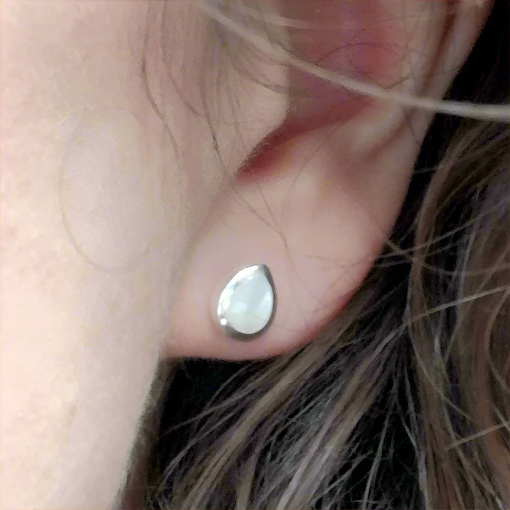 Mother of pearl Teardrop Studs - Doyle Design Dublin