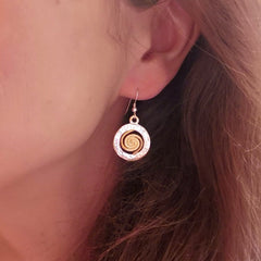 Spiral o)f Life Circle Earrings (22ct Gold Vermeil Spiral) Large - Doyle Design Dublin