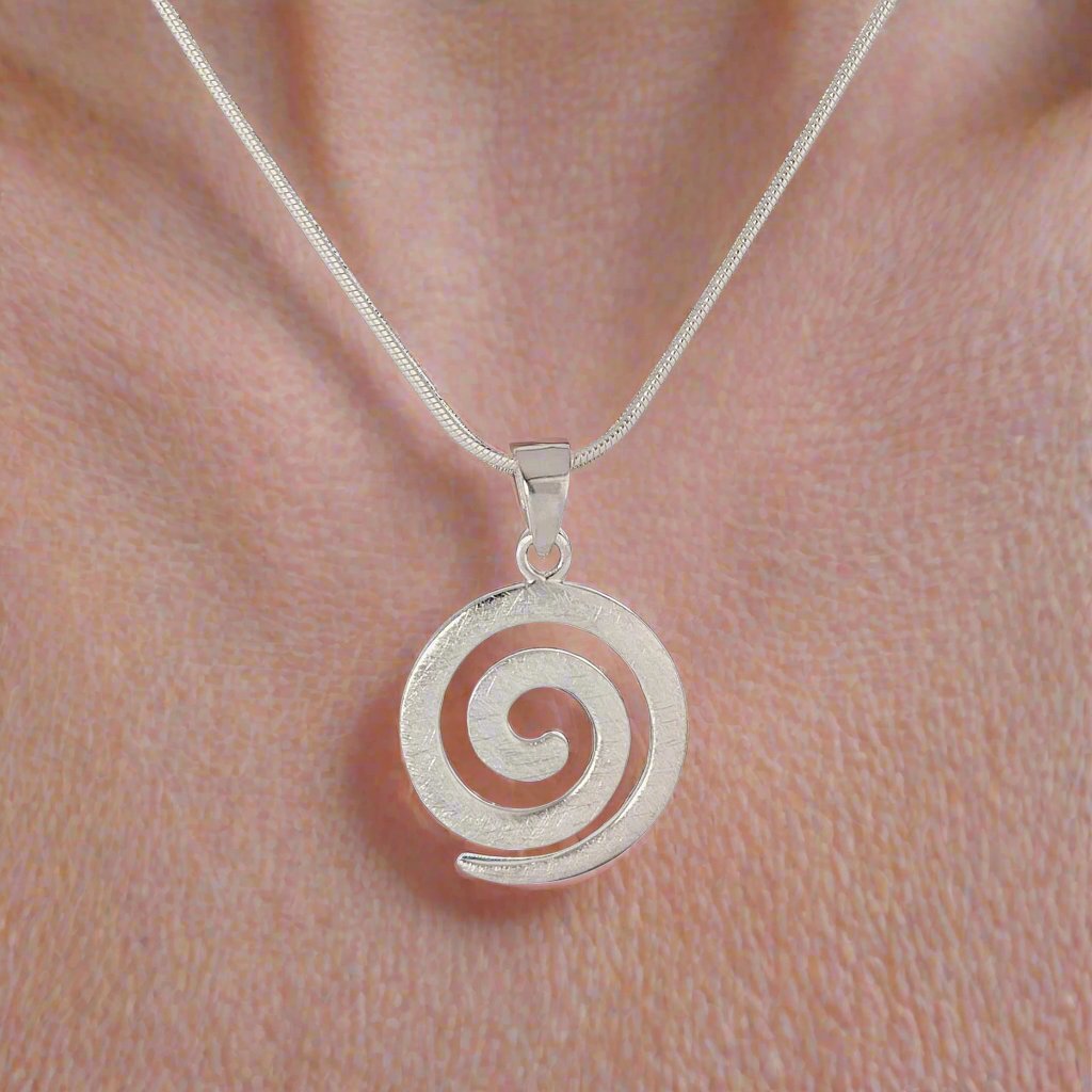 Scratch Finish Spiral Pendant-Silver - Doyle Design Dublin