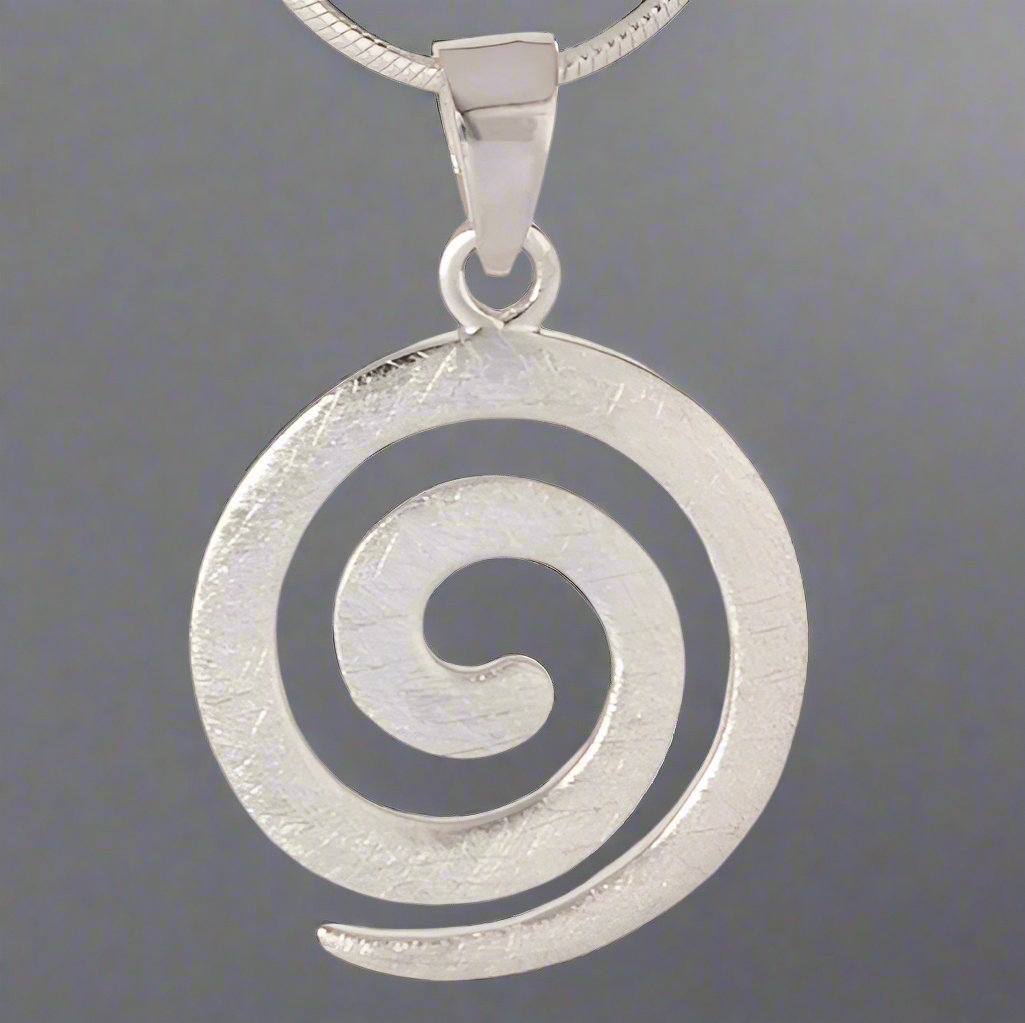 Scratch Finish Spiral Pendant-Silver - Doyle Design Dublin