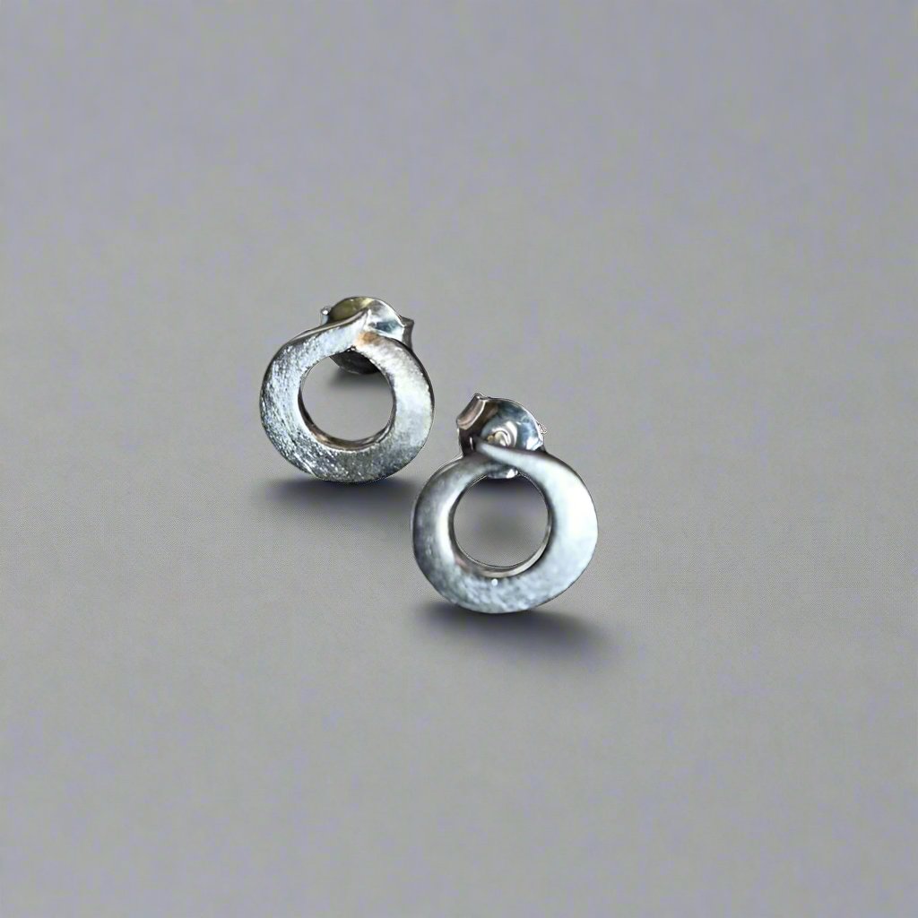 In The Round -Silver stud earrings - Doyle Design Dublin