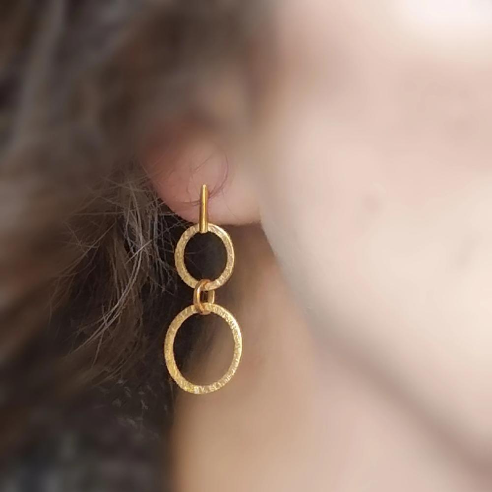 Ringed Earrings - Available in Silver or 22 ct Gold Vermeil - Doyle Design Dublin