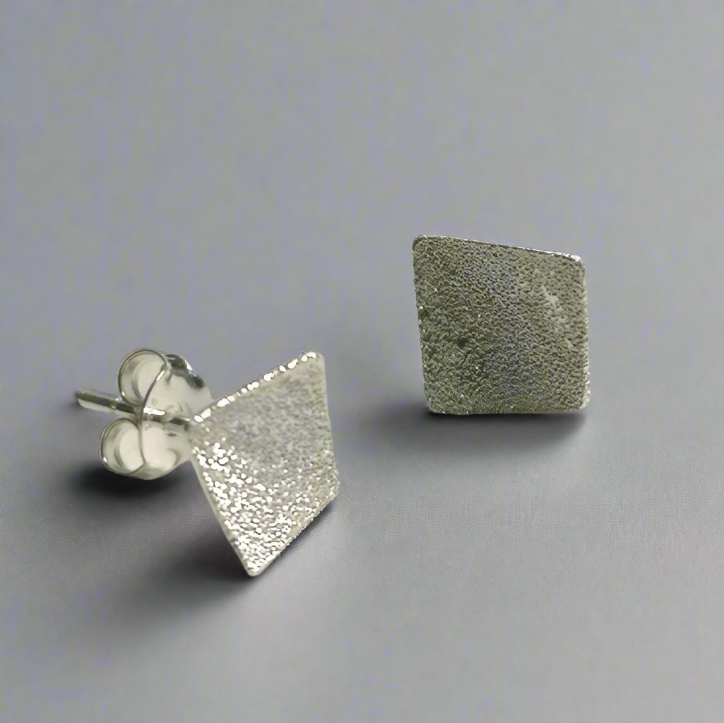 Frosted Squares - Stud Earrings - Doyle Design Dublin