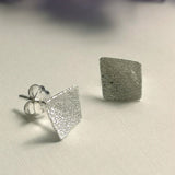 Frosted Squares - Stud Earrings - Doyle Design Dublin