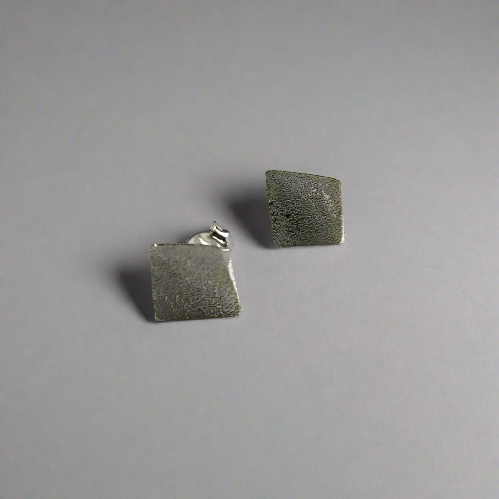 Frosted Squares - Stud Earrings - Doyle Design Dublin