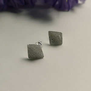 Frosted Squares - Stud Earrings - Doyle Design Dublin