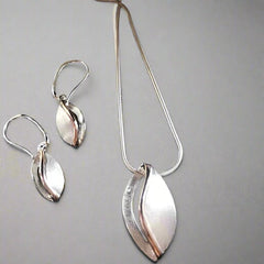 Almond Earrings- Two tone with Rose Gold Vermeil - Doyle Design Dublin