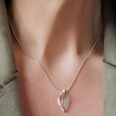 Almond Pendant  - Two tone Silver & Rose Gold Vermeil - Doyle Design Dublin