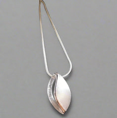 Almond Pendant  - Two tone Silver & Rose Gold Vermeil - Doyle Design Dublin