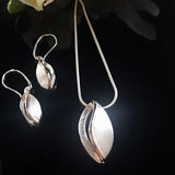 Almond Pendant  - Two tone Silver & Rose Gold Vermeil - Doyle Design Dublin