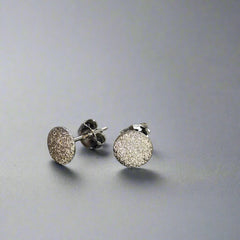 Frosted Disc Stud Earrings - Doyle Design Dublin