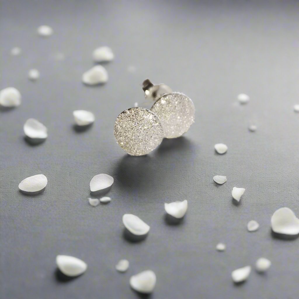 Frosted Disc Stud Earrings - Doyle Design Dublin