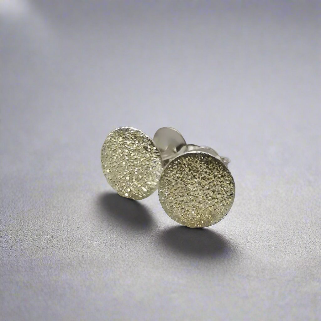 Frosted Disc Stud Earrings - Doyle Design Dublin