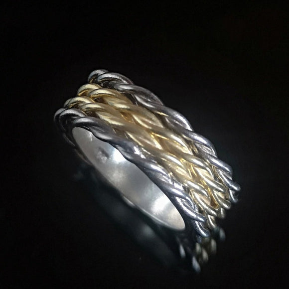 Roped In - Chunky Two Tone Ring - Doyle Design Dublin