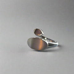 Navette Cross Over Ring in Silver - Doyle Design Dublin