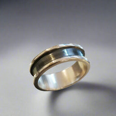 Oxidised Silver Channel Ring - Doyle Design Dublin