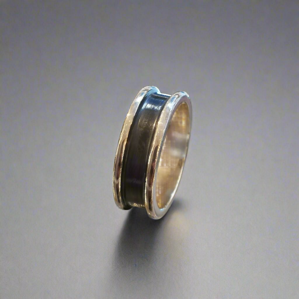 Oxidised Silver Channel Ring - Doyle Design Dublin