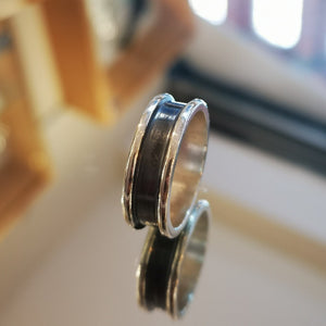 Oxidised Silver Channel Ring - Doyle Design Dublin