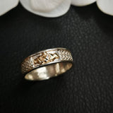 Claddagh Knotwork ring white and yellow gold - Doyle Design Dublin