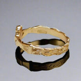 Side of Claddagh ring in gold - Doyle Design Dublin