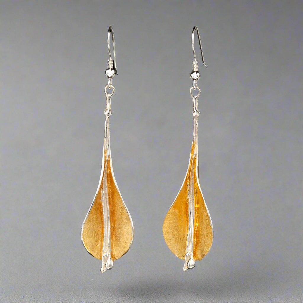 Silver & 22ct Gold Vermeil Lilly Earrings - Doyle Design Dublin