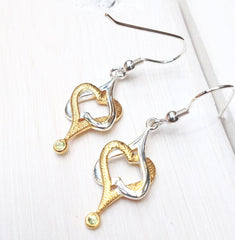 Mo Chroí Hearts Earrings (two tone) - Doyle Design Dublin