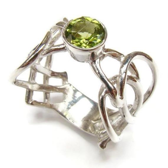 Celtic Spear Ring with Gemstone - Doyle Design Dublin