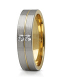 Two Tone Princess Cut Diamond Wedding Ring - Doyle Design Dublin